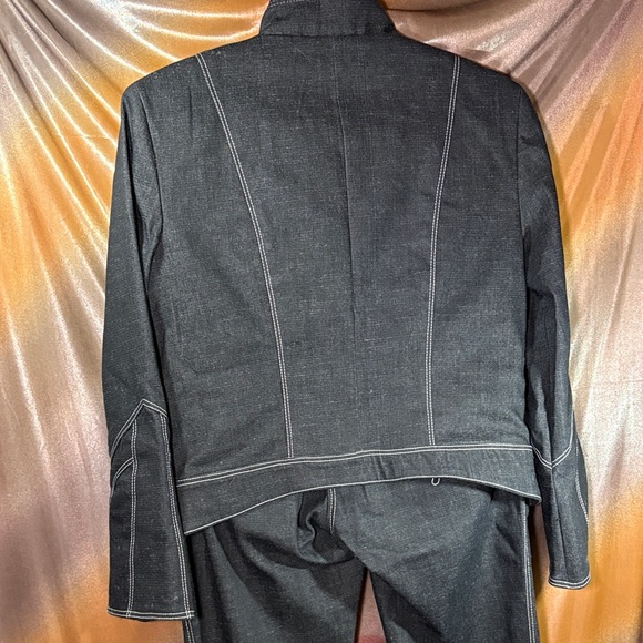 Bespoke 00’s Black Denim Jacket and Jeans with Contrast Stitching. C3 - Picture 6 of 11